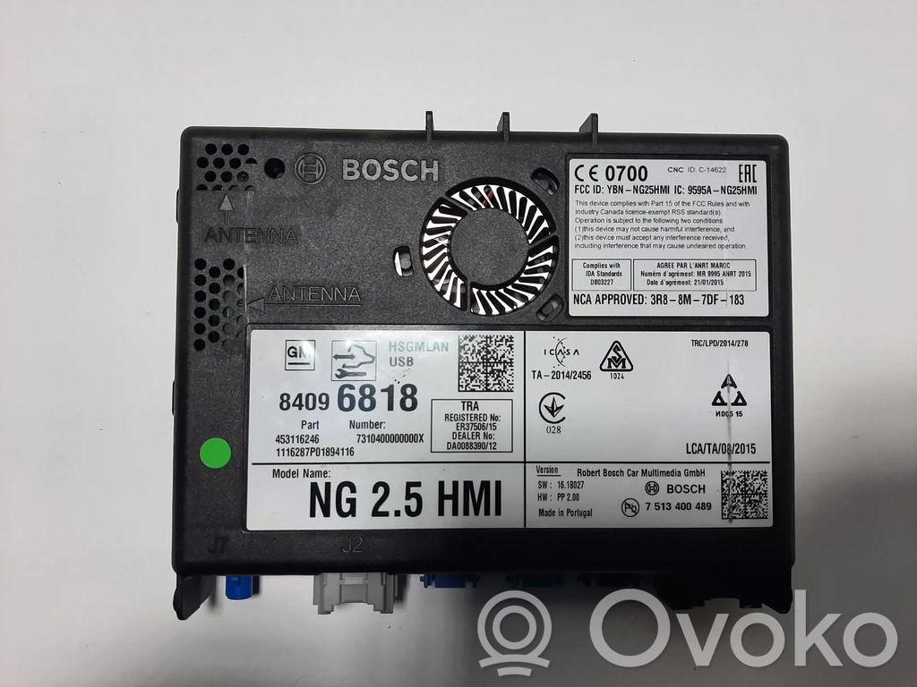 Opel Astra K GPS navigation control unit/module 