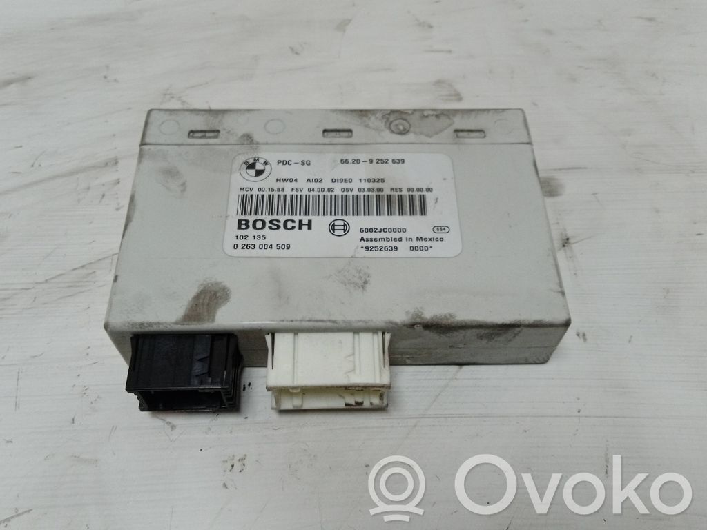 Unité de commande, module PDC aide au stationnement   9252639,0263004509,66206969281,66206973115,66206974021,66206981390,66206982386,66206982390,66206982394,66206982402,66209225825,66216947796,6947796,6969281,6973115,6974021,6981390,6982386,6982390,6982394,6982402,9225825