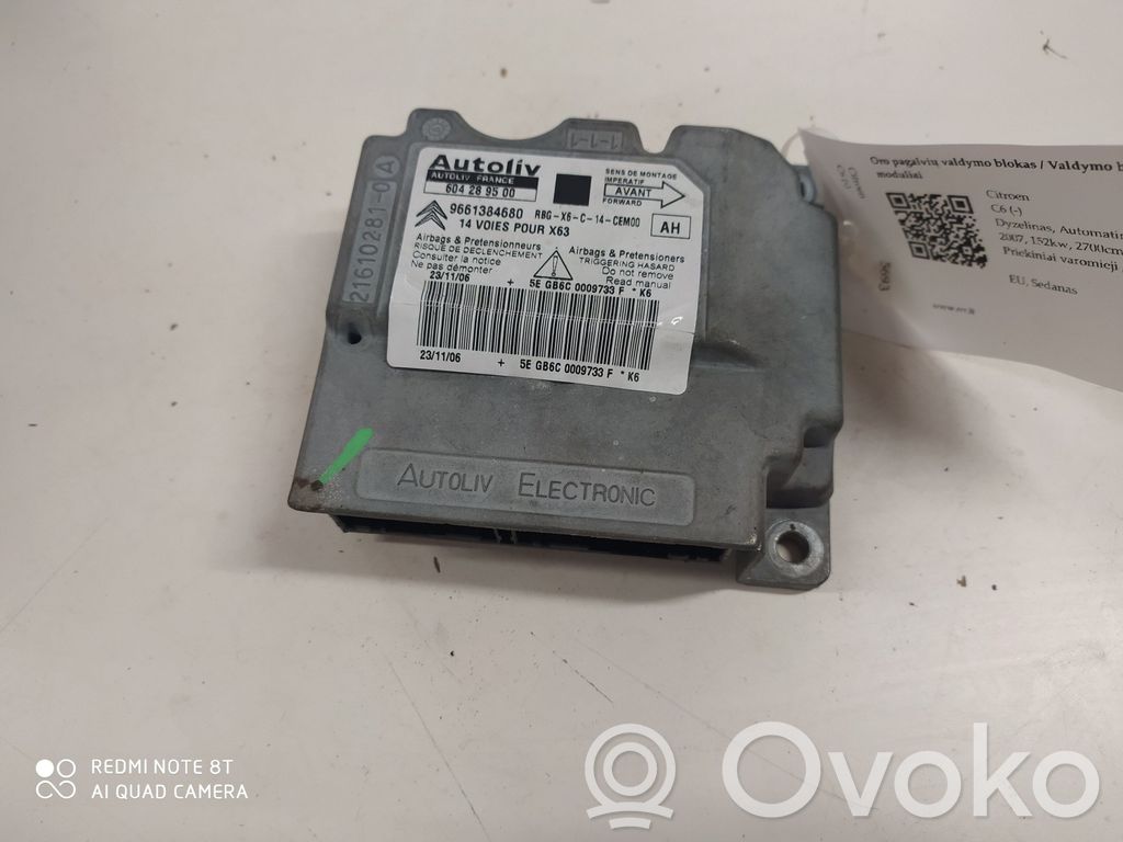 Airbag control unit/module   9661384680,604289500
