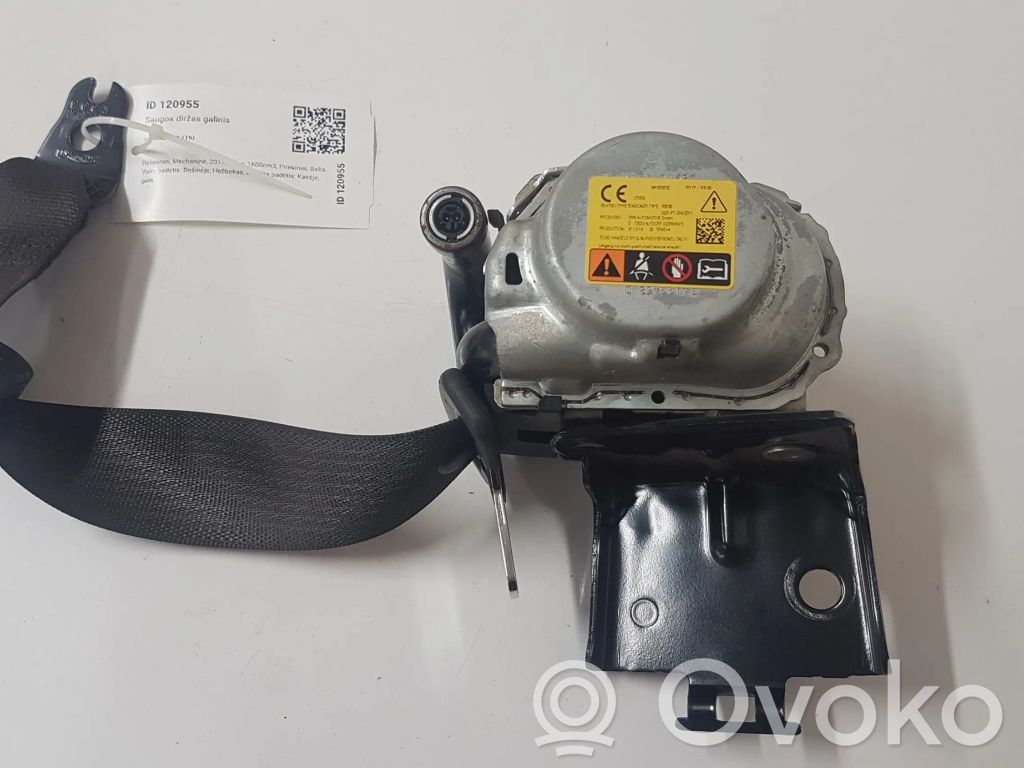 Opel Astra K Cinturón trasero 
