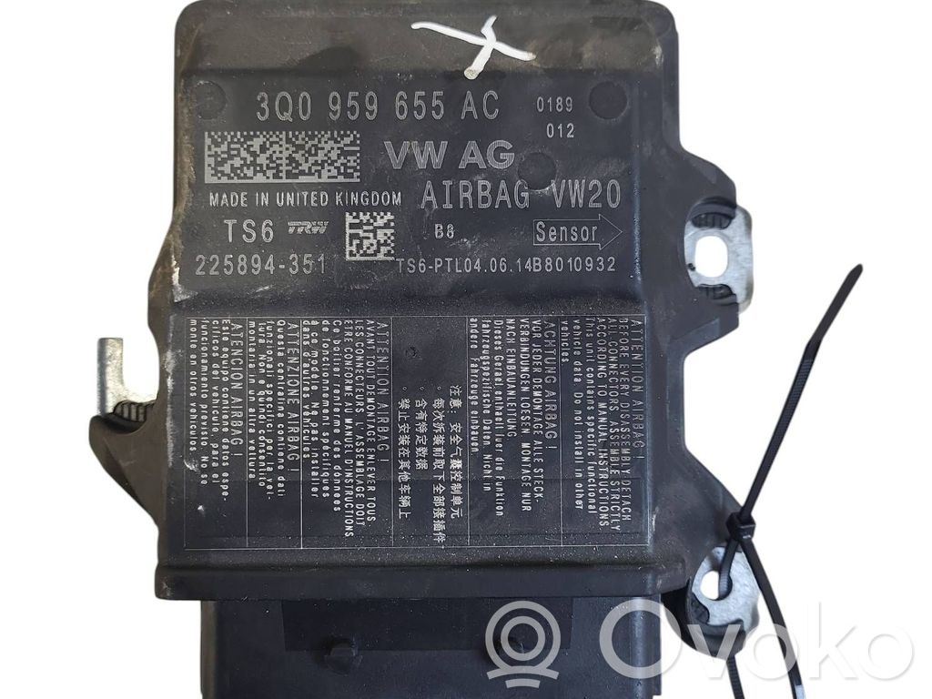 Centralina/modulo airbag   3Q0959655AC,225894351
