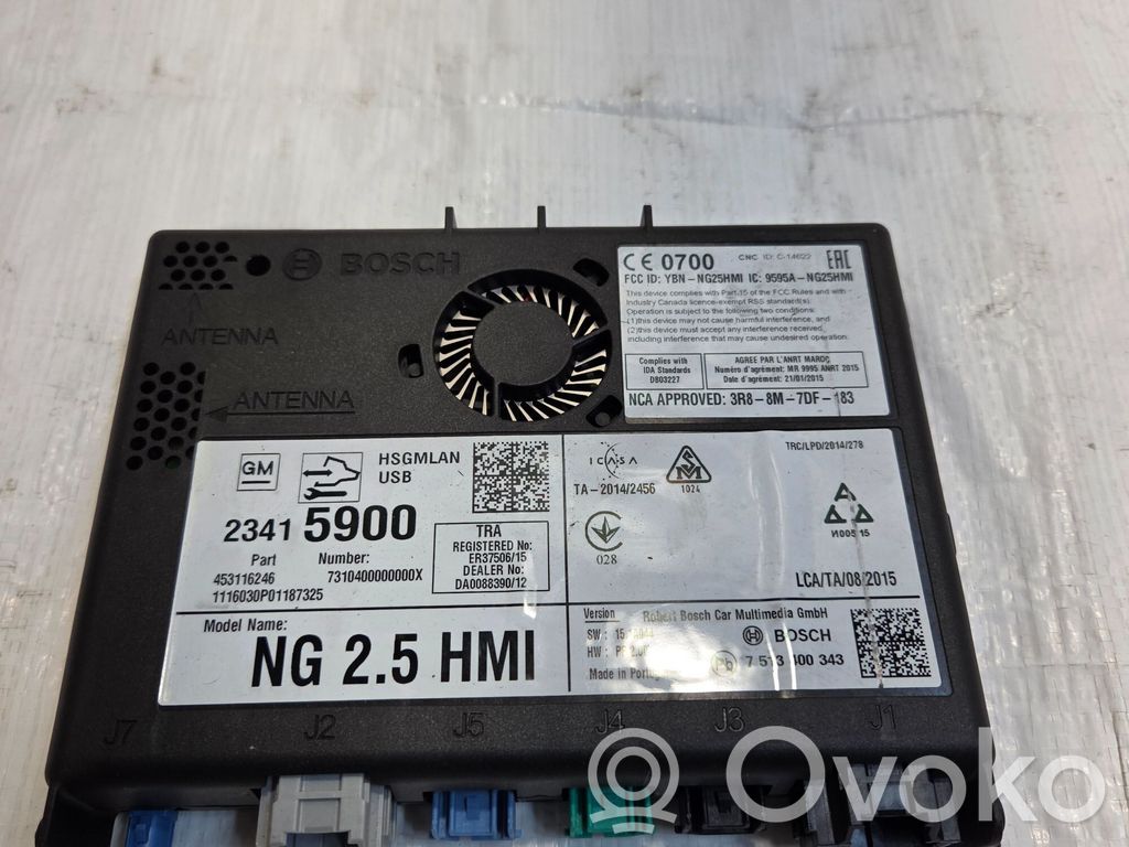 Opel Astra K GPS navigation control unit/module 
