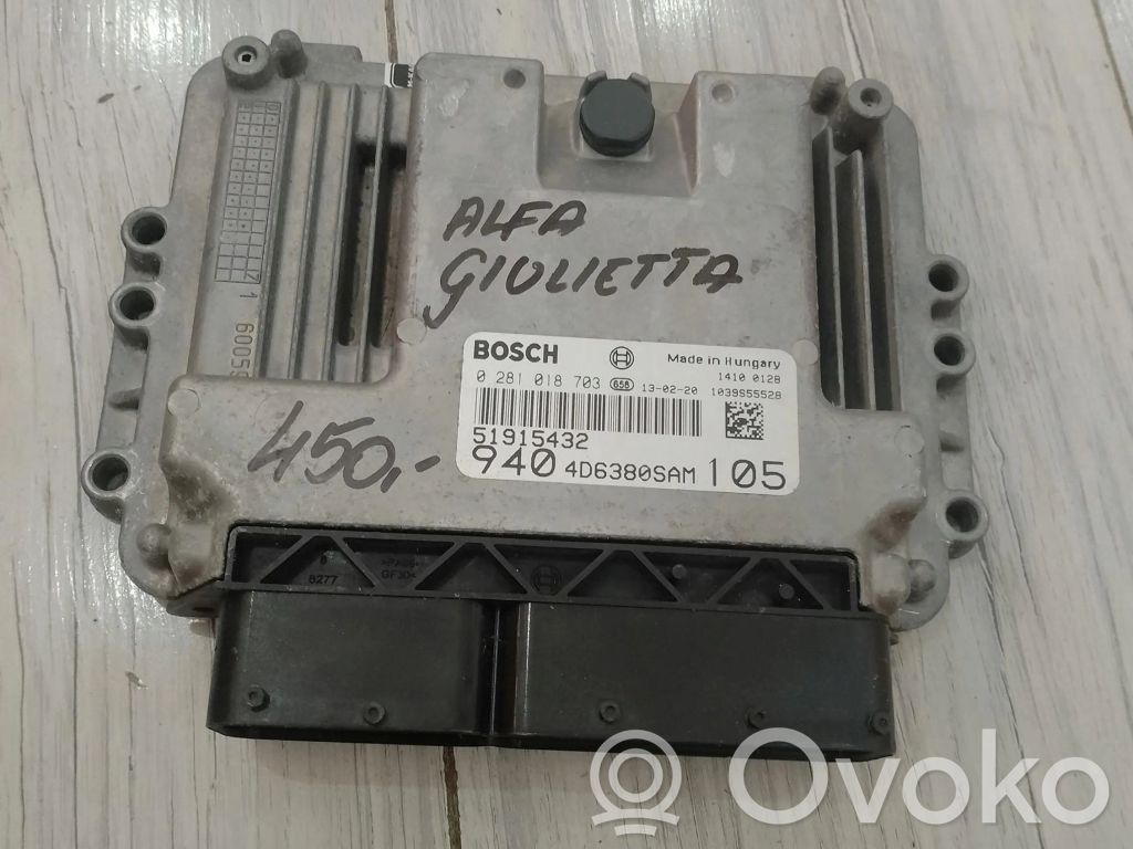 Alfa Romeo Giulietta Engine control unit/module ECU 