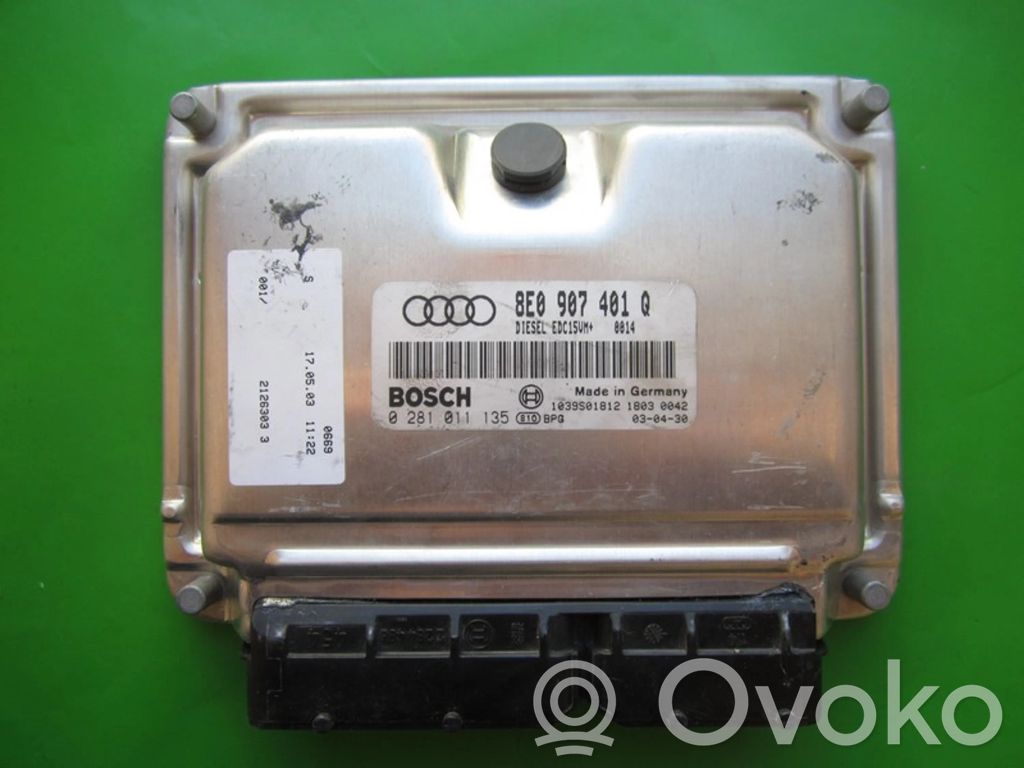 Engine control unit/module ECU   8E0907401Q,0281011135