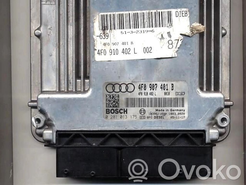 Audi A6 S6 C6 4F Unité de commande, module ECU de moteur 