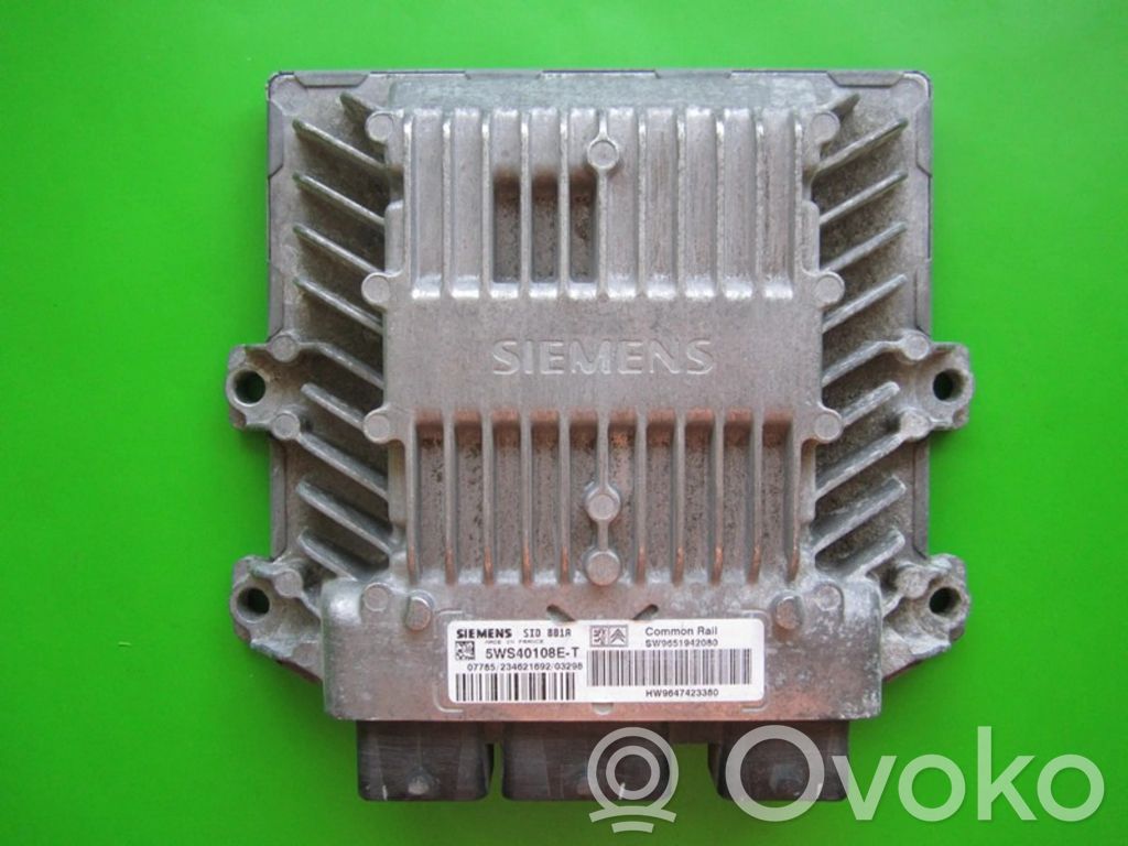 Engine control unit/module ECU   9651942080,5WS40108ET