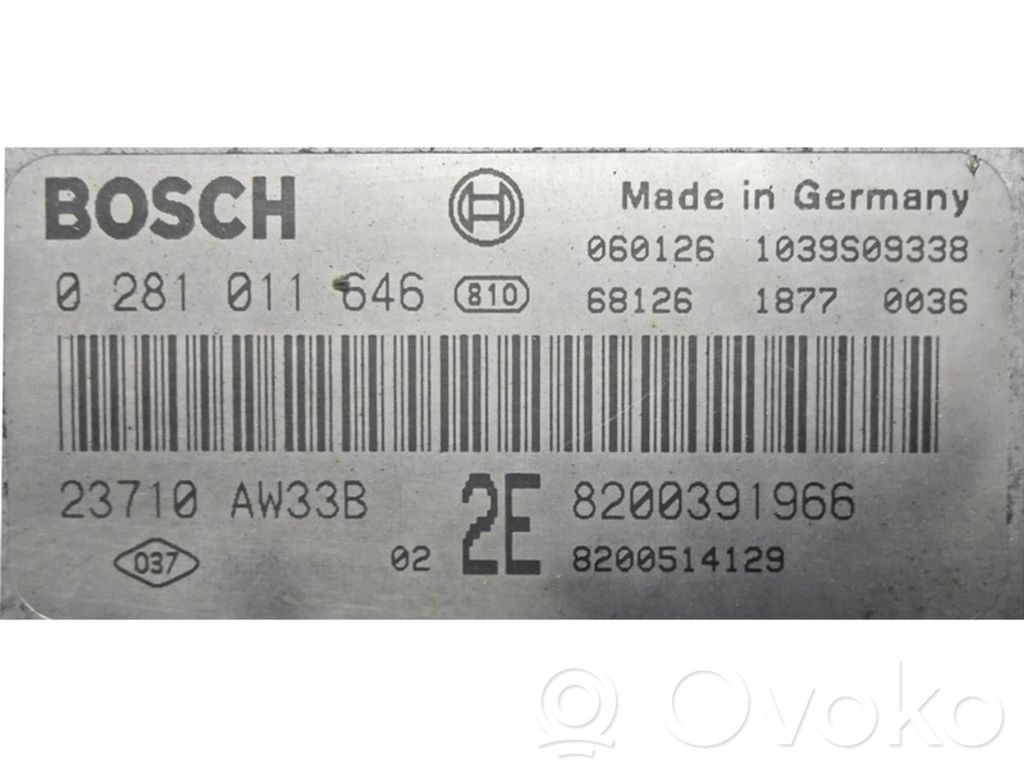 Engine control unit/module ECU   23710AW33B,0281011646