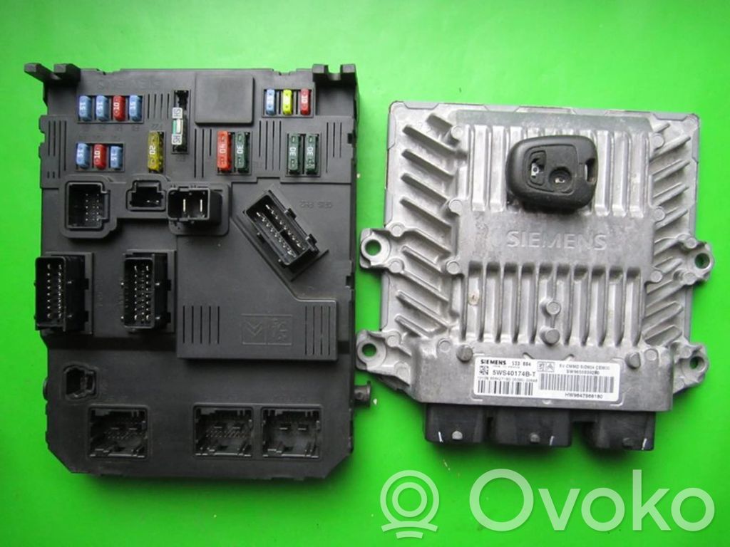 Citroen C2 Juego de cerradura y set ECU del motor 