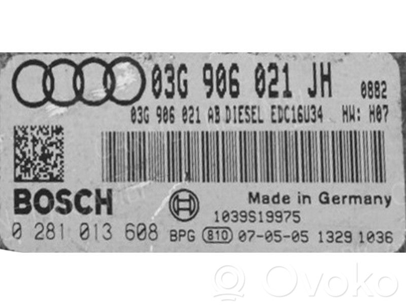 Audi A3 S3 A3 Sportback 8P Unidad de control/módulo ECU del motor 