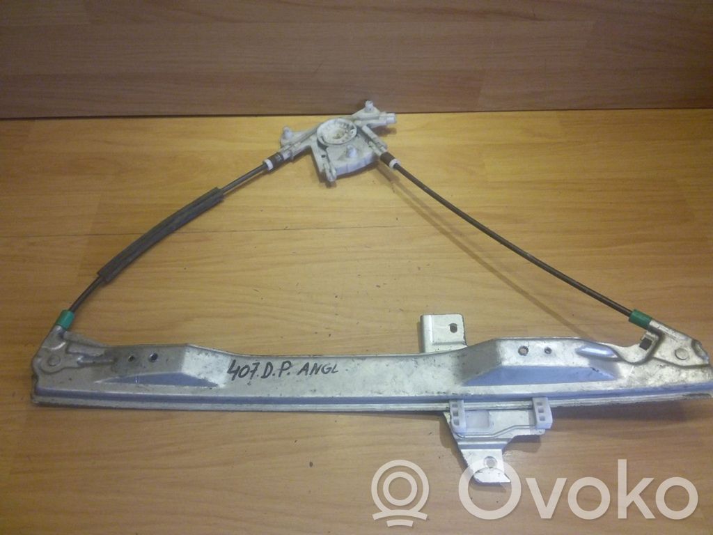 Peugeot 407 Mechanizm podnoszenia szyby przedniej bez silnika 