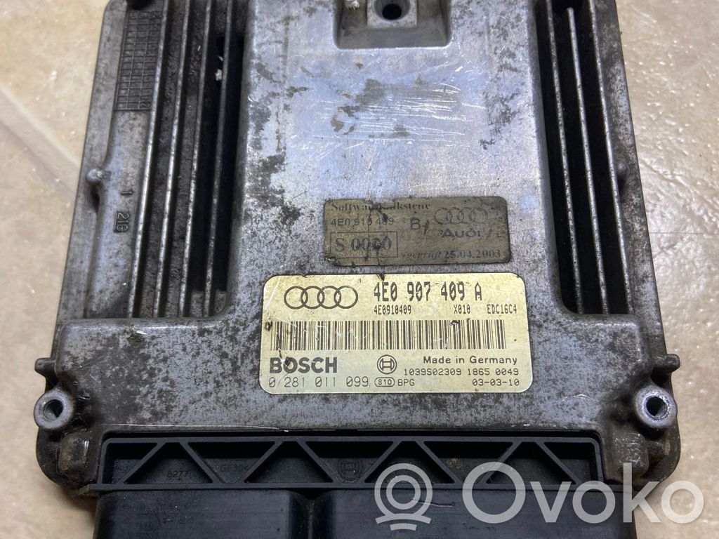 Audi A8 S8 D3 4E Dzinēja vadības bloks 