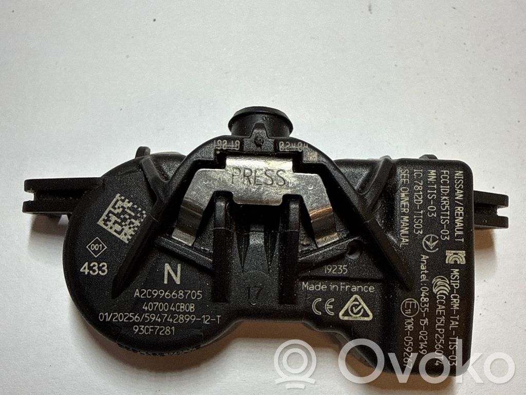 Nissan Qashqai Sensore di pressione dello pneumatico 