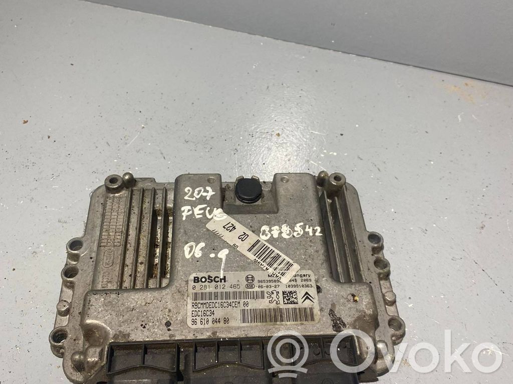 Peugeot 207 Engine control unit/module 
