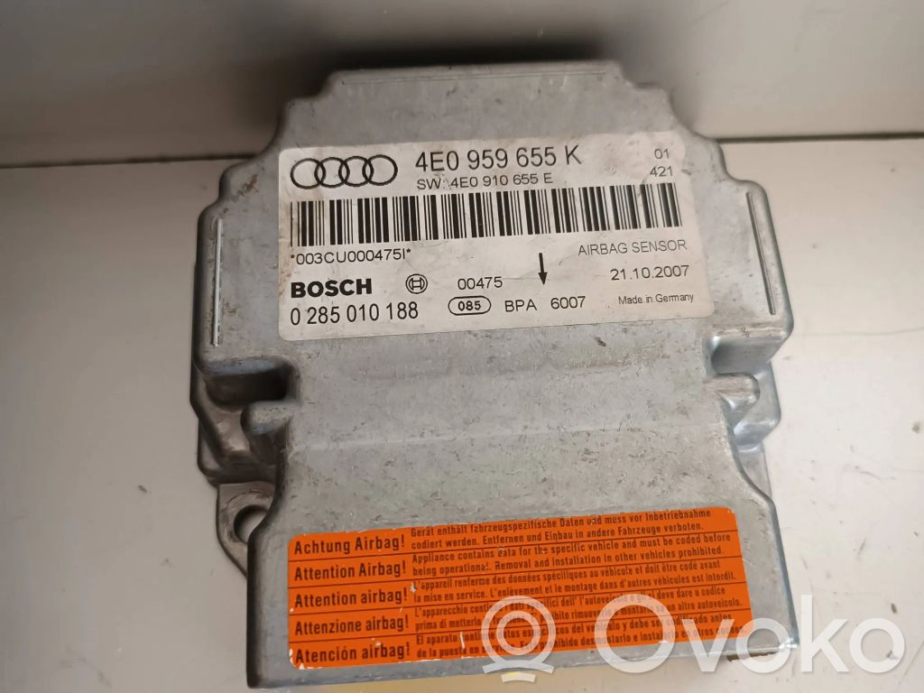 Audi A8 S8 D3 4E Airbag control unit/module 