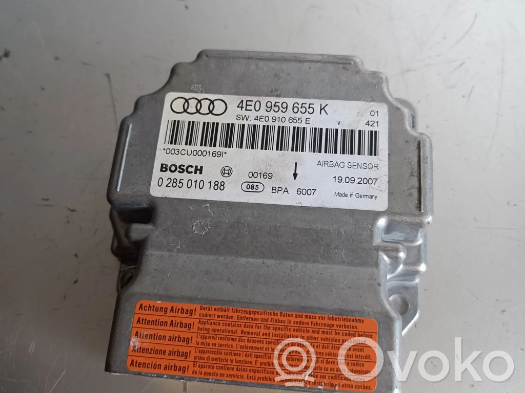 Audi A8 S8 D3 4E Airbag control unit/module 