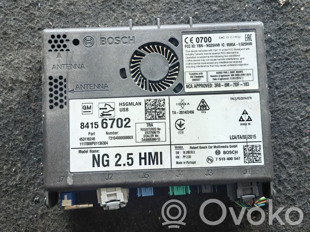 Opel Astra K GPS navigation control unit/module 