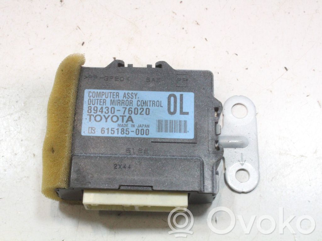 Lexus CT 200H Wing mirror control module 