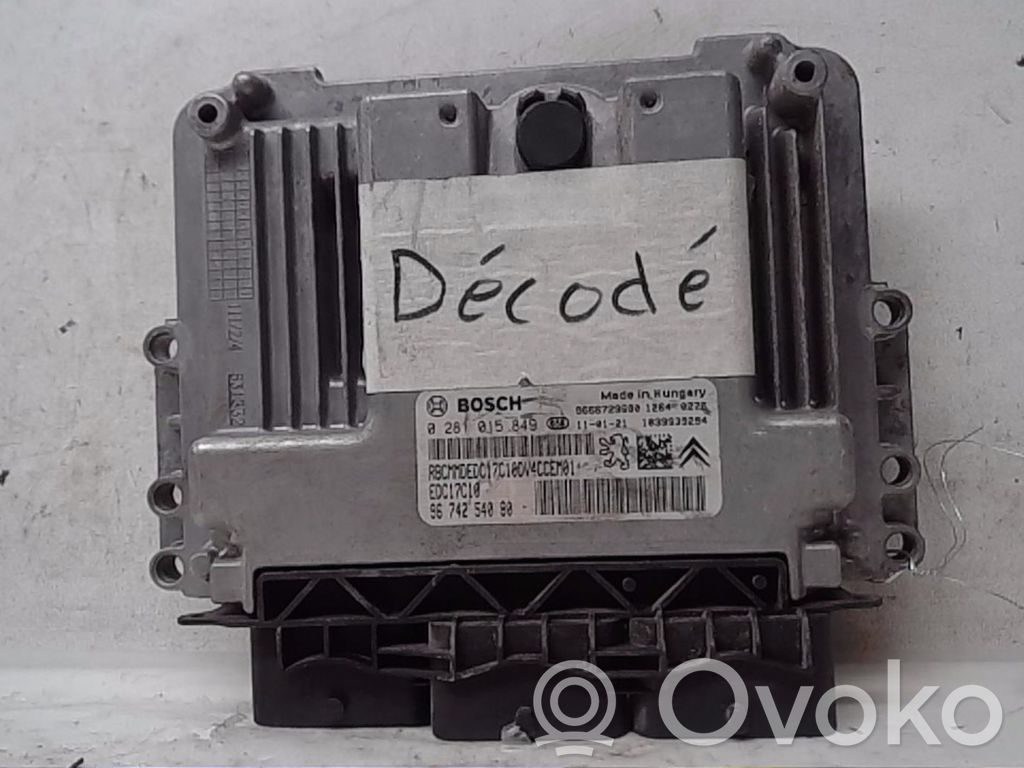 Peugeot 207 Engine control unit/module 