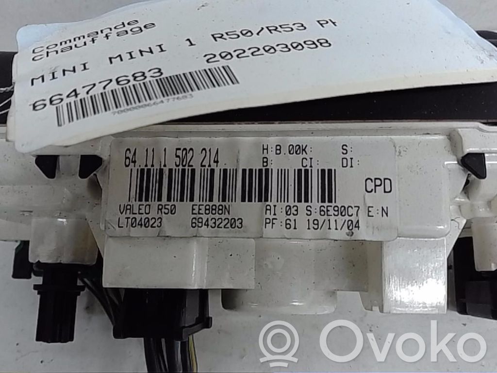 Mini One - Cooper R50 - 53 Climate control unit 