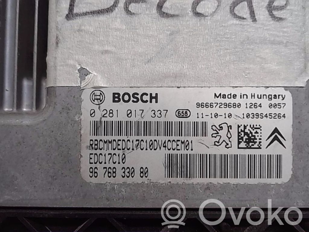 Citroen C3 Engine control unit/module 