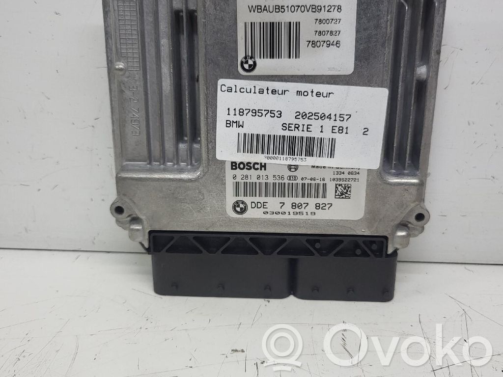 BMW 1 E81 E87 Unidad de control/módulo del motor 