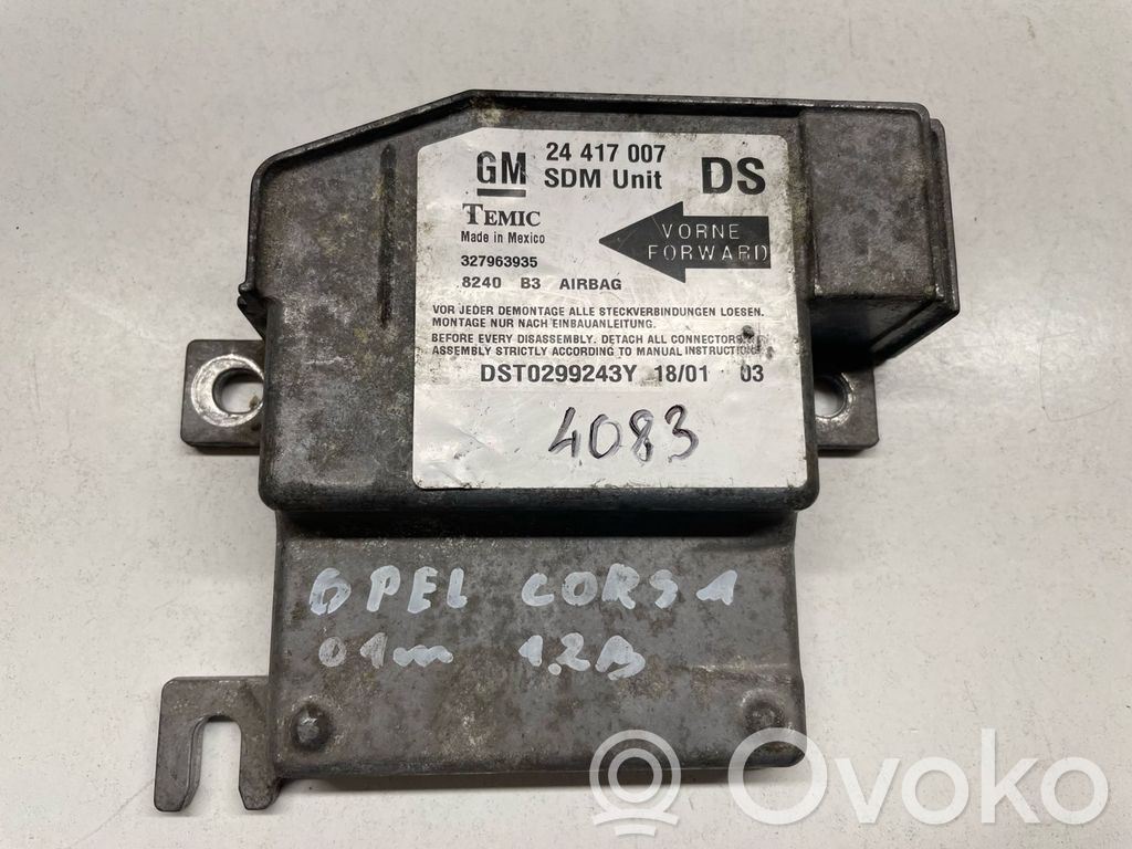 Opel Corsa C Airbag control unit/module 