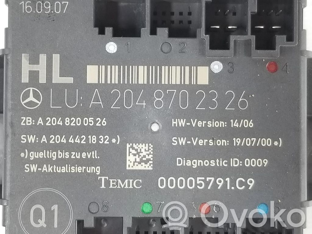 Mercedes-Benz C W204 Alte unități/module de control 