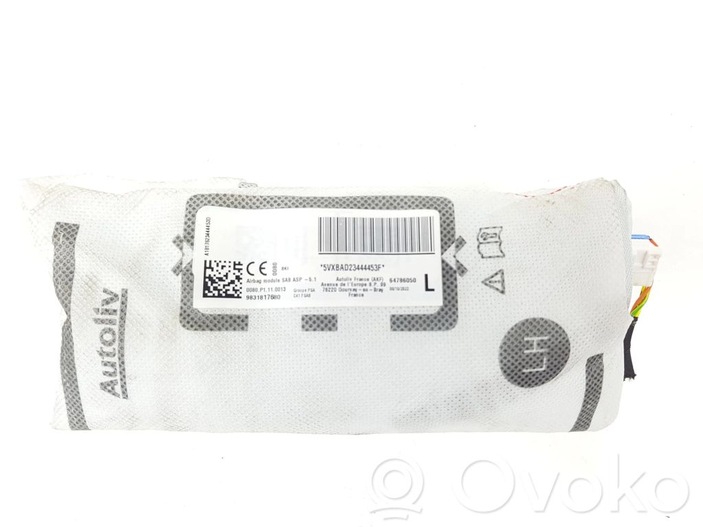 Poduszka powietrzna Airbag drzwi przednich   9831817680,9831817680,1161CB