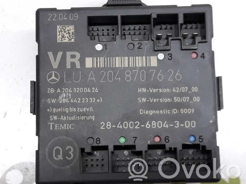 Mercedes-Benz GLK (X204) Door central lock control unit/module 