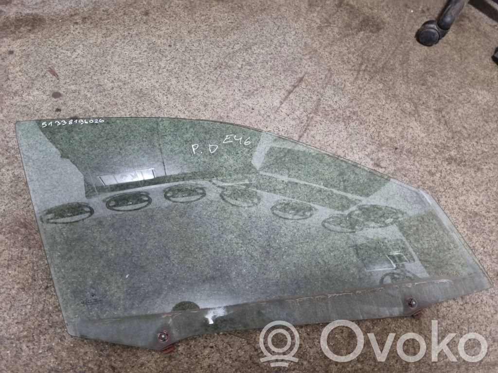 BMW 3 E46 Front door window glass four-door 