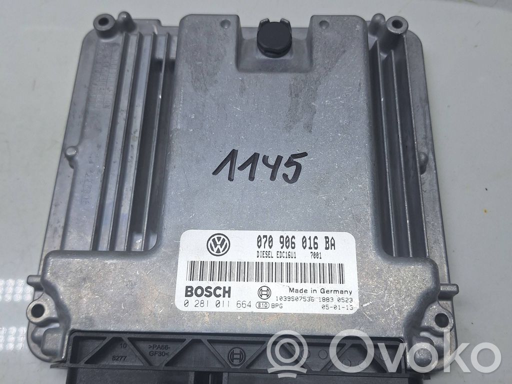 Unidad de control/módulo del motor   070906016BA,1039S07536,0281011664