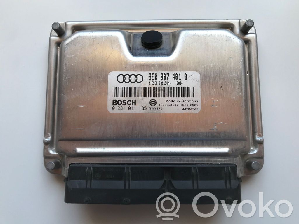 Engine control unit/module   8E0907401Q,0281011135,1039S01812