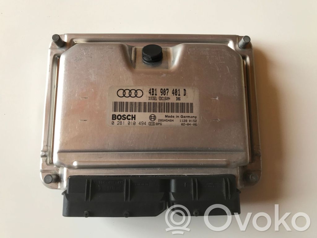 Sterownik / Moduł ECU   4B1907401D,0281010494,EDC15VM