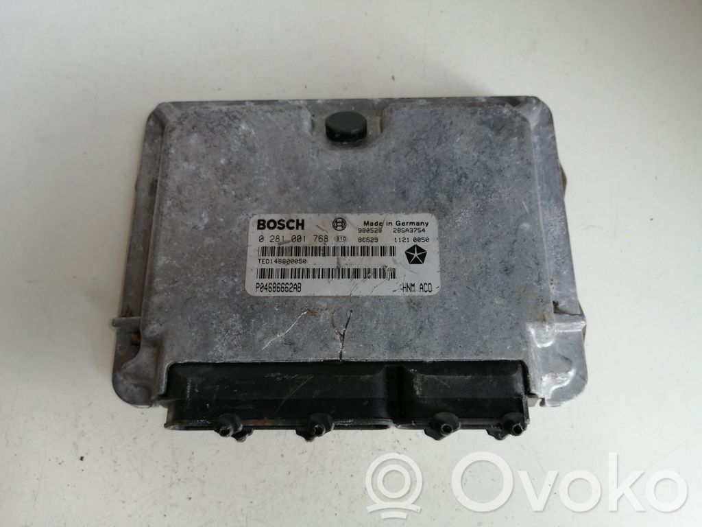 Engine control unit/module   0281001768,P04686662AB