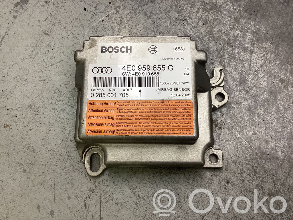 Module de contrôle airbag   4E0959655G,0285001705,4E0910655
