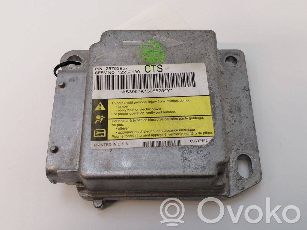Cadillac CTS Airbag control unit/module 