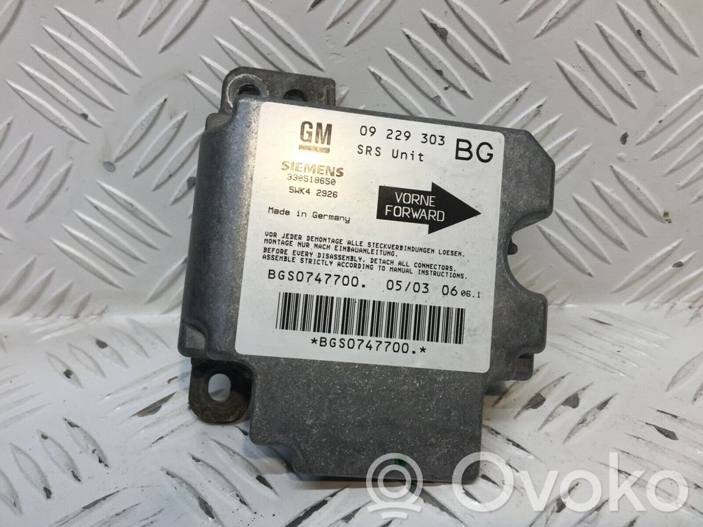 Opel Zafira A Airbag control unit/module 