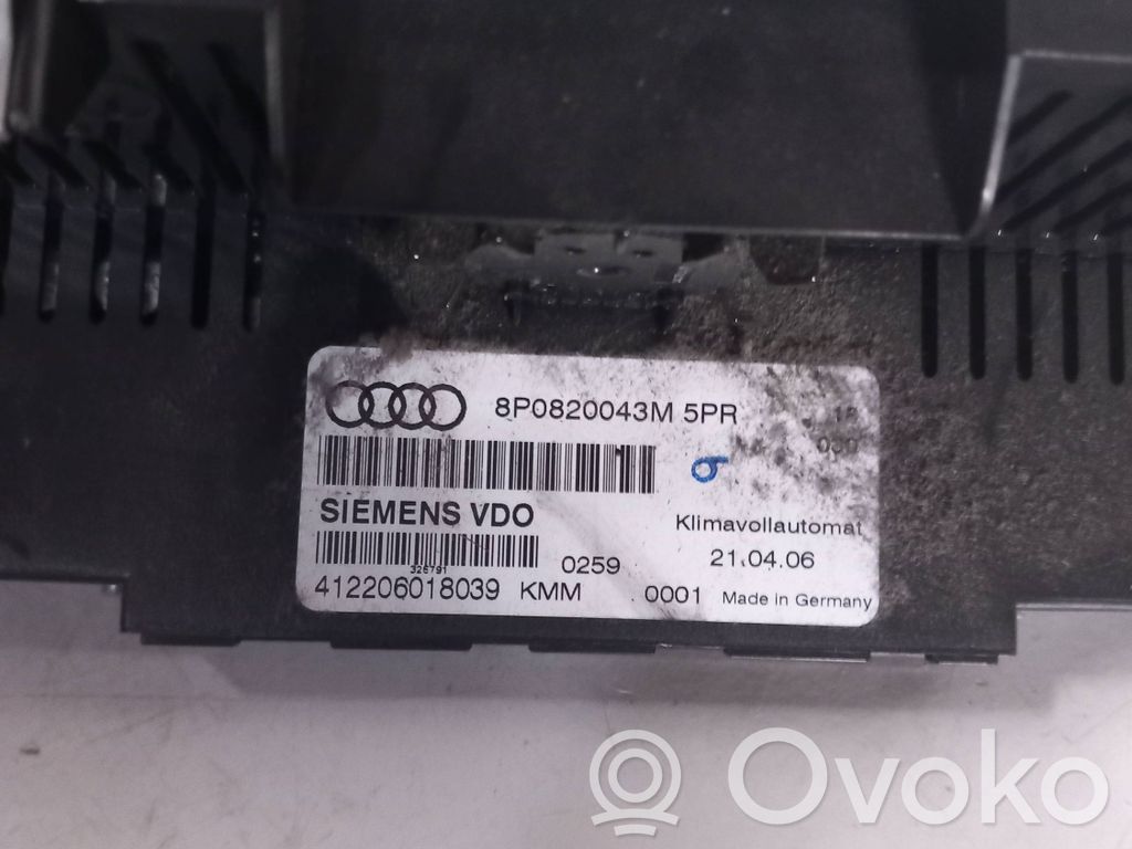 Audi A3 S3 8P Climate control unit 