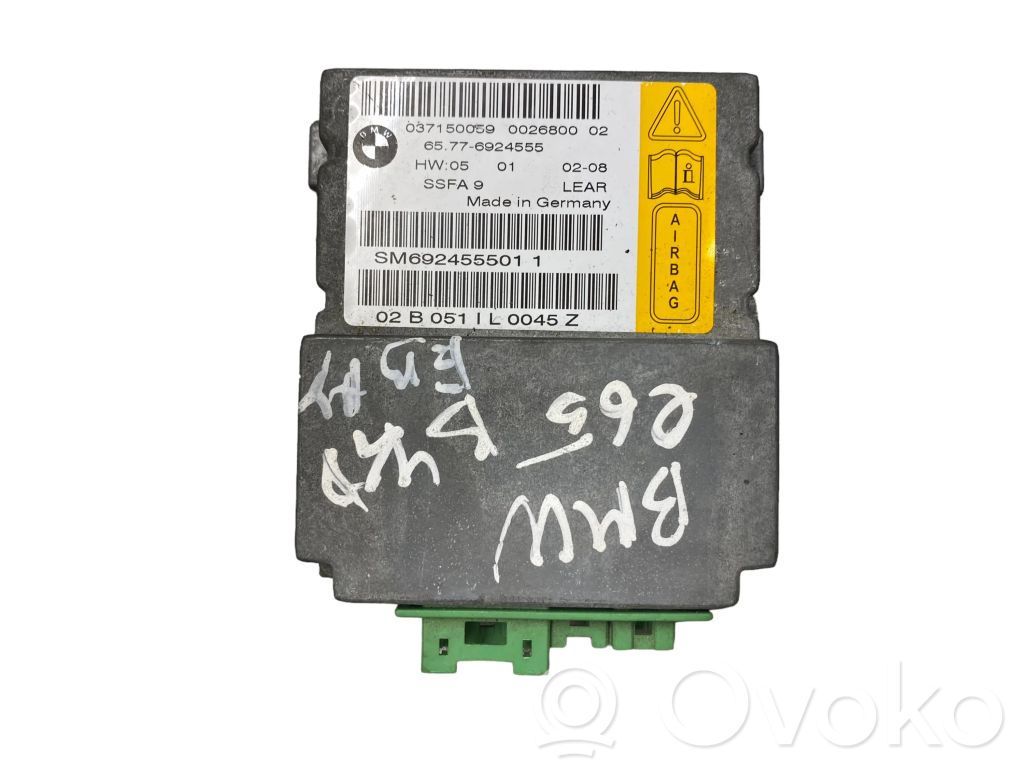Airbag control unit/module   6924555,SM692455501