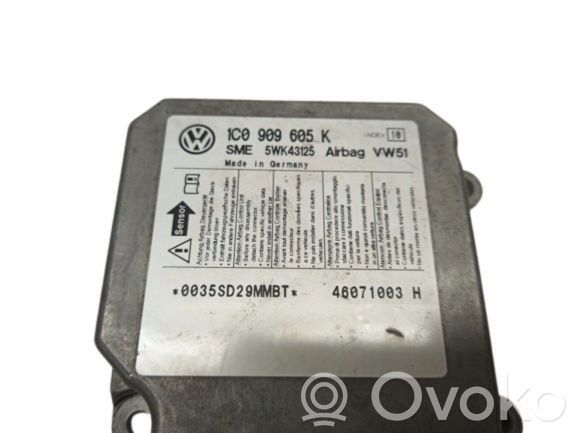 Volkswagen Polo IV 9N3 Unitate/modul de comandă airbaguri 