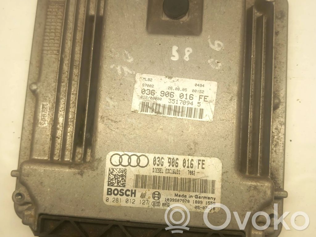 Engine control unit/module   03G906016FE,0281012127