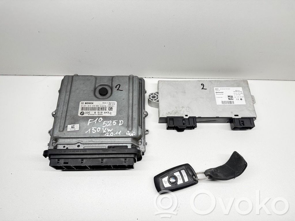 BMW 5 F10 F11 Komputer / Sterownik ECU i komplet kluczy 
