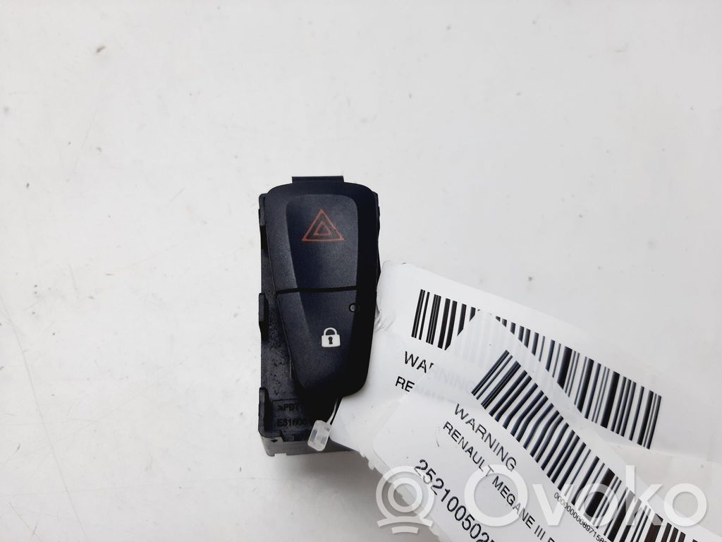Renault Megane III Botón interruptor de luz de peligro 