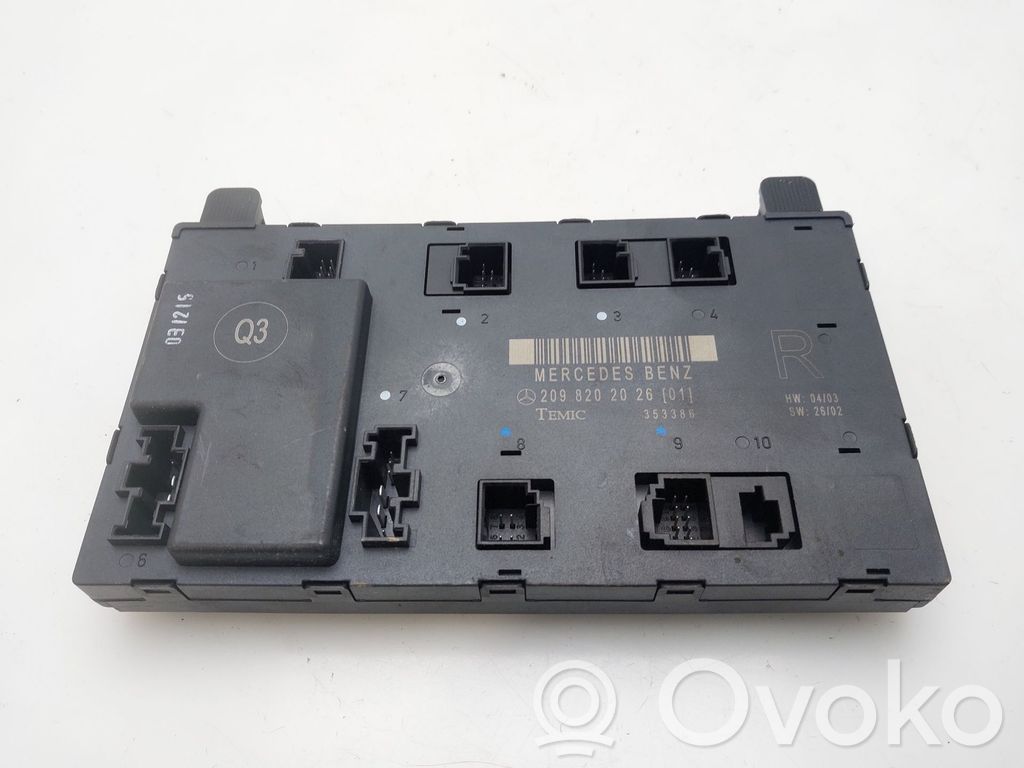 Mercedes-Benz CLK A209 C209 Centralina/modulo chiusura centralizzata portiere