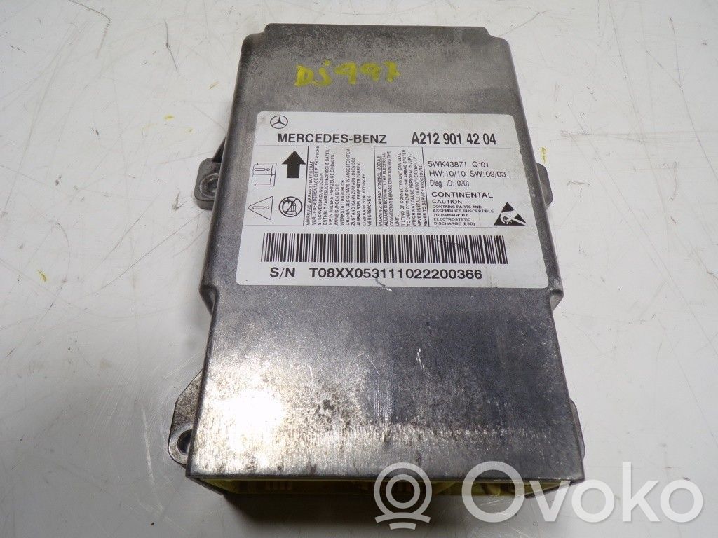 Mercedes-Benz E A207 Unitate/modul de comandă airbaguri 