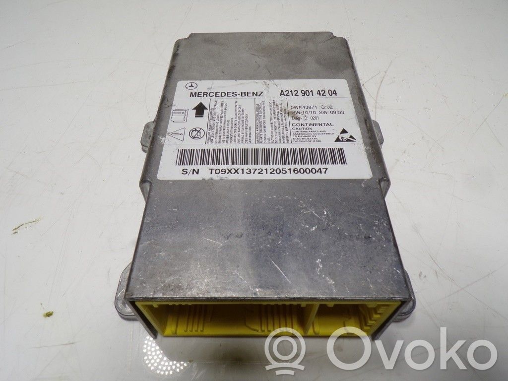 Mercedes-Benz E A207 Unitate/modul de comandă airbaguri 