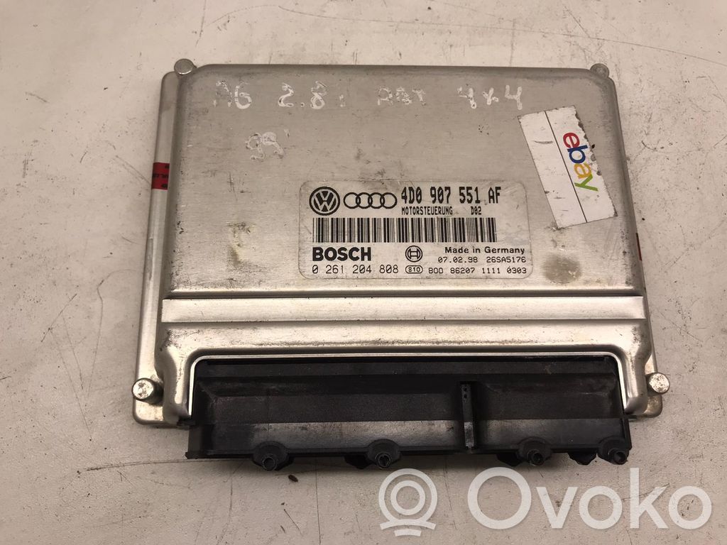 Engine control unit/module ECU   4D0907551AF,0261204808
