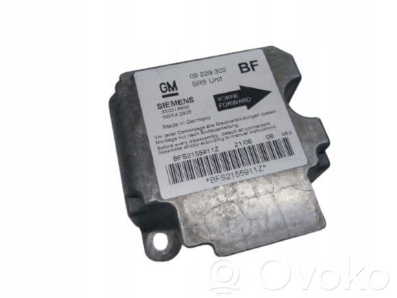 Unidad de control/módulo del Airbag   09229302BF