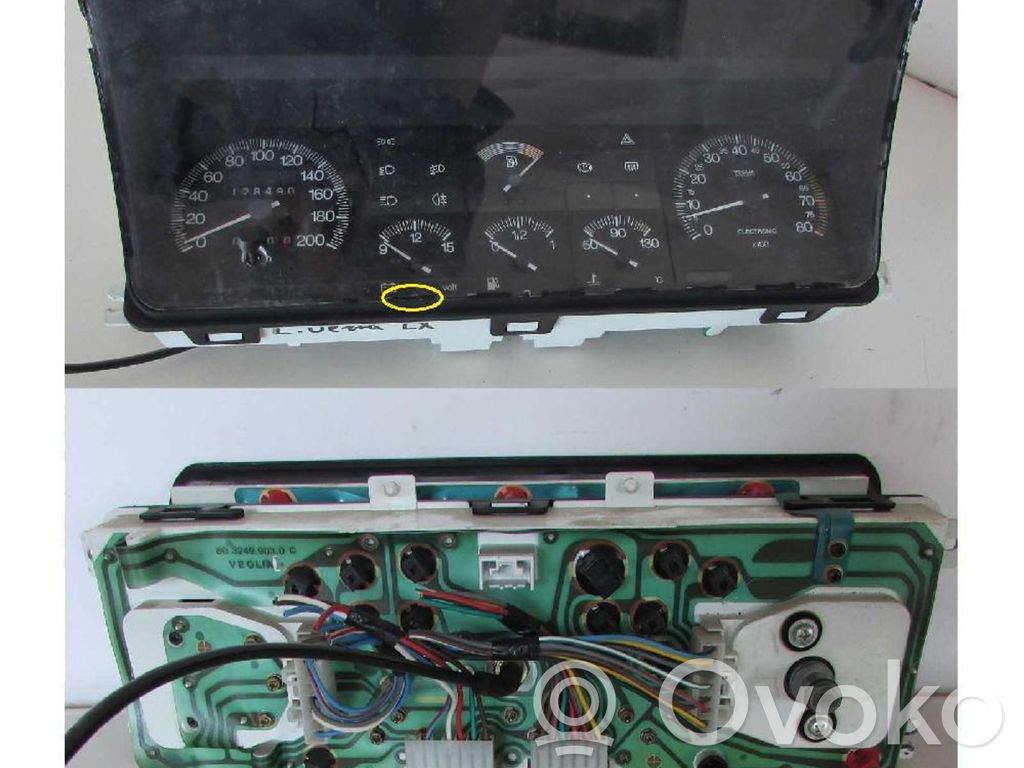 Lancia Delta Spidometrs (instrumentu panelī) 