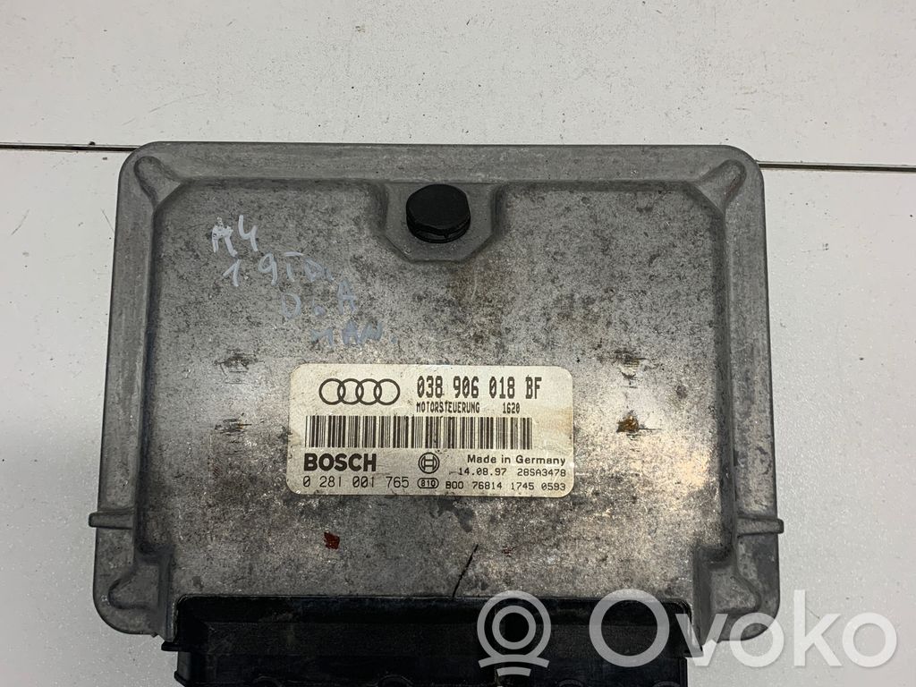 Engine control unit/module   038906018BF,0281001765,28SA3476